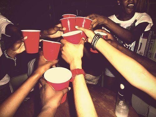  Red American party cups.