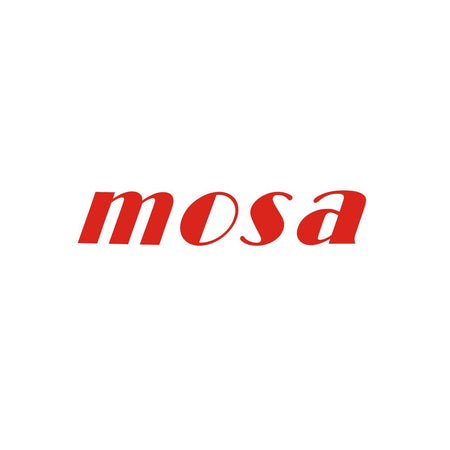 Mosa cream chargers logo in red with white background
